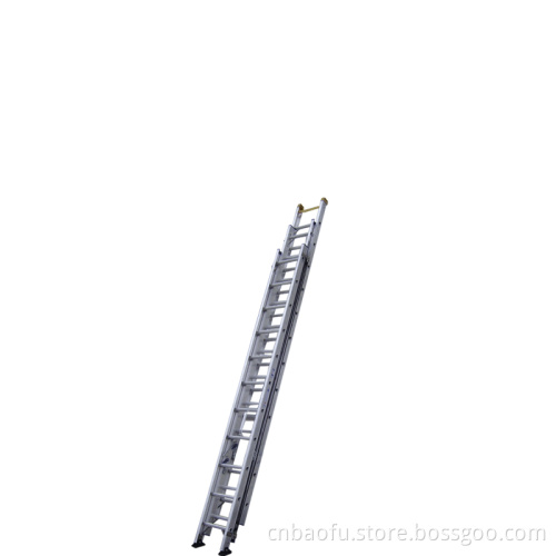 (375LBS) 6m Aluminum Alloy 3-Section Single-Side Grooved Rail Extension Ladder